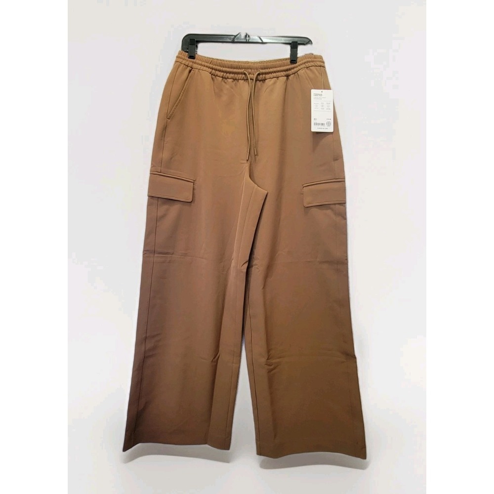 NEW $129 Athleta Promenade Cargo Pants‎ Womens Med Wide Leg High Rise Tan